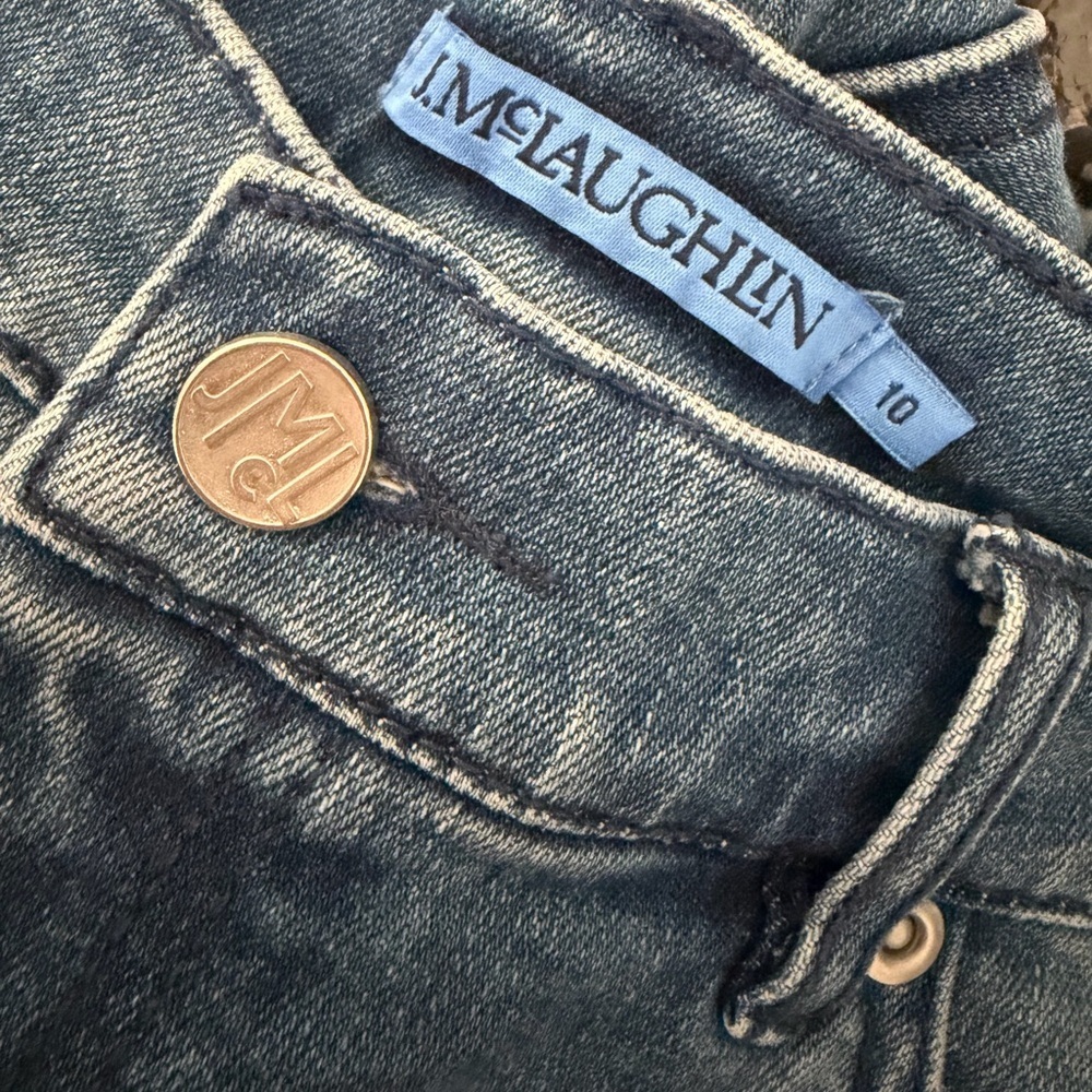 J MCLAUGHLIN Flare High Rise Medium Wash Stretch Denim Jeans Pants Sz 10 - Picture 4 of 6